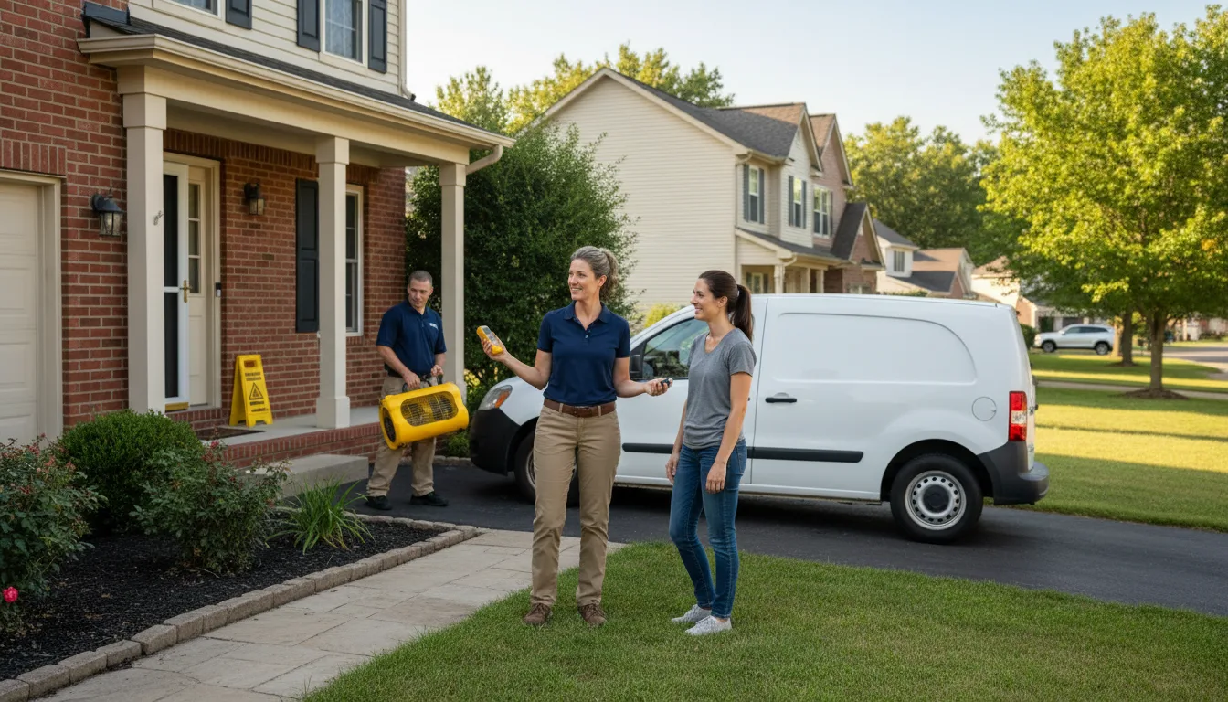 Residential water damage restoration in Modesto, IL